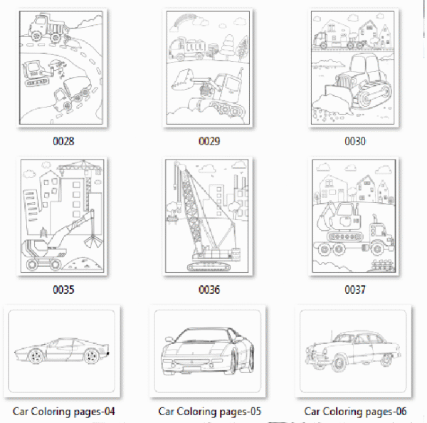 90 Vehicle Coloring Pages – Cars & Diggers