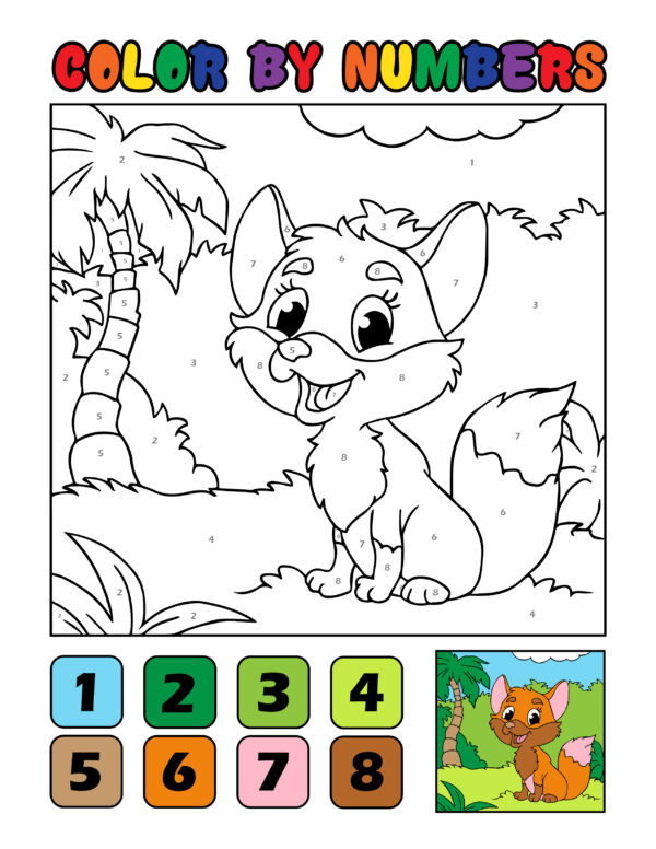 Book Coloring Animal Pages by Numbers